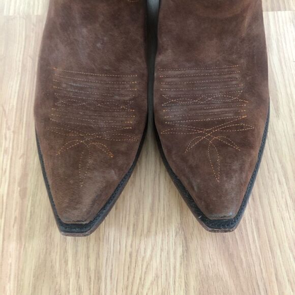 BACK AT THE RANCH El Rancho 12” Suede Leather/Ostrich Cowboy Boots - Picture 3 of 15
